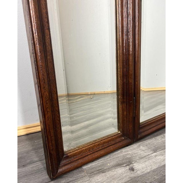 Antique French Rocaille Style Carved Oak Wall Mirror For Sale - Image 3 of 11