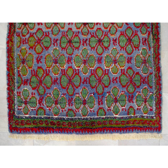1940s Vintage Turkish Oushak Rug Hand Knotted High Pile Area Rug - 4′10″ × 8′5″ For Sale - Image 10 of 13
