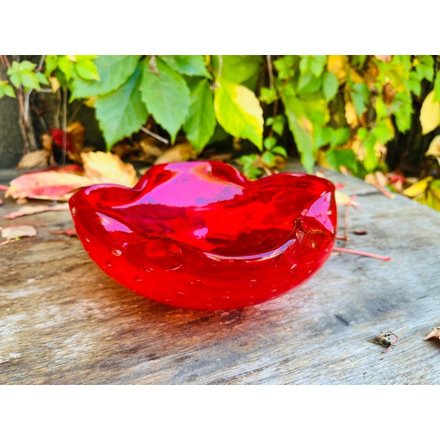 1960's Murano Style Glass Candy Dish or Bowl For Sale - Image 4 of 12