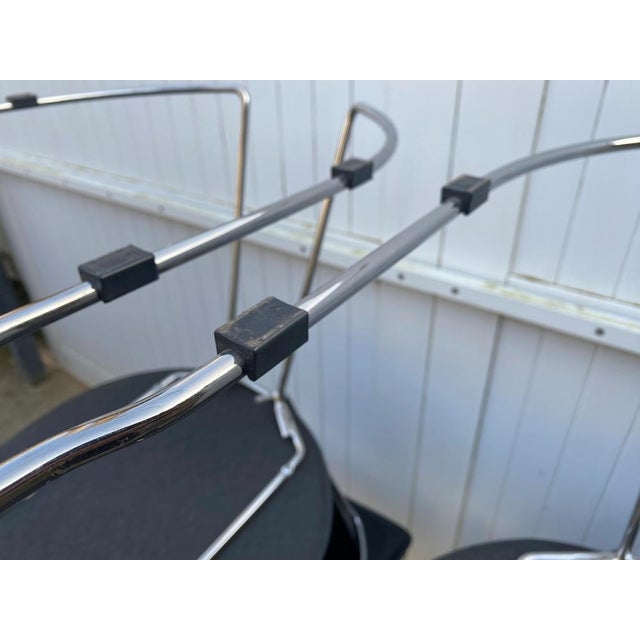 Linda Chairs in Black Leather and Chrome from Arrben, 1980s, Set of 4 For Sale - Image 11 of 18