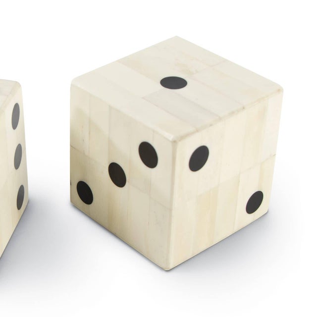 Regina Andrew Oversized Bone Gaming Dice - A Pair For Sale - Image 4 of 4