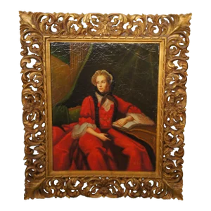 Late 20th Century Marie Leszczyńska Queen of France, After Jean-Marc Nattier Oil Painting Portrait, Framed