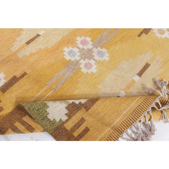 Textile Doris Leslie Blau Vintage Swedish Flat Weave Rug by Ingegerd Silow For Sale - Image 7 of 8