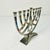 Metal 1980s Vintage Contemporary Postmodern Hollywood Regency Enamel and Chrome Menorah For Sale - Image 7 of 13