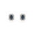 1.3ct Blue Sapphire Diamond Halo Art Deco Stud Earrings in 14k Yellow Gold- A Pair For Sale - Image 4 of 13