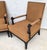 Burnt Orange Jacobean Louis XIII Style Bobbin Turned Lounge Armchairs Ebonized Nailhead Pair For Sale - Image 8 of 15
