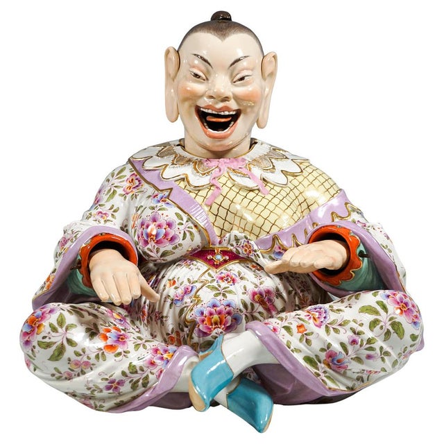 Large Seated Buddha Figurine in Porcelain by J. J. Kaendler for Meissen, 1860s For Sale - Image 12 of 12