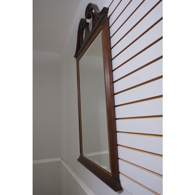 Age: C.2010 Details: Finish No.29 Model H-12 Mahogany Beveled Glass Fine Carved Details High Quality Construction Pediment...