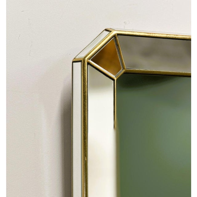 Rectangular Bevelled Mirror with Brass Frame from De Knudt, Belgium, 1980s For Sale - Image 6 of 8