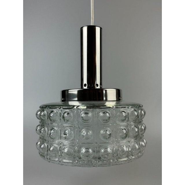 Vintage Space Age Hanging Lamp in Chrome and Glass from Veb Deutsche Werkstätten Hellerau, 1970s For Sale - Image 8 of 18