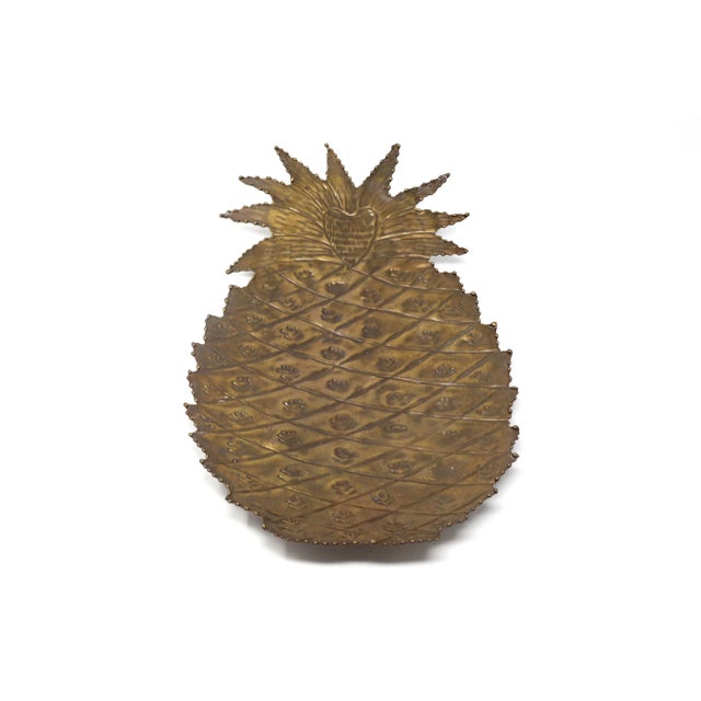 Vintage Gold Lacquered Steel Pineapple Tray For Sale - Image 4 of 12