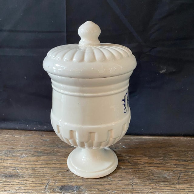 Ceramic Antique Italian Apothecary Jar Venetian Mirto Porcelain Urn Large For Sale - Image 7 of 10
