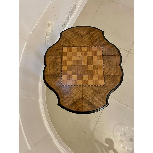 Antique Victorian Quality Burr Walnut Chess Table , 1860 For Sale - Image 3 of 15