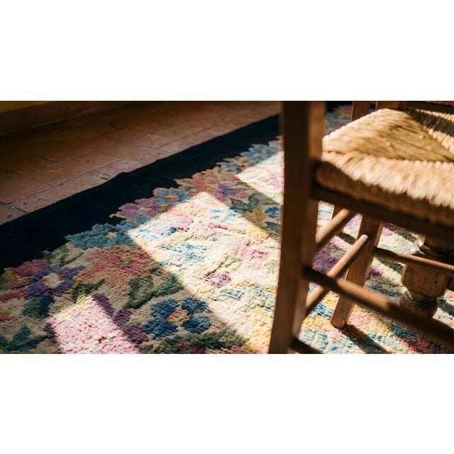 1920s Ivory Rosette Floral Antique Chinese Art Deco Carpet by Fette-Li 5' X 7' 10" Knotted Wool Rug For Sale - Image 14 of 15