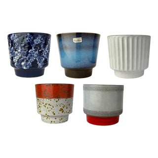 Vintage WGP Fat Lava Planters by Marei & Carstens for Carstens Tönnieshof, 1950s, Set of 5 For Sale