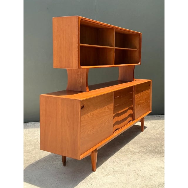 Mid 20th Century Vintage Drylund Danish Teak Hutch and Sideboard For Sale - Image 5 of 12