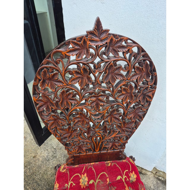 English Antique Anglo Indian Low Meditation Chair For Sale - Image 3 of 10