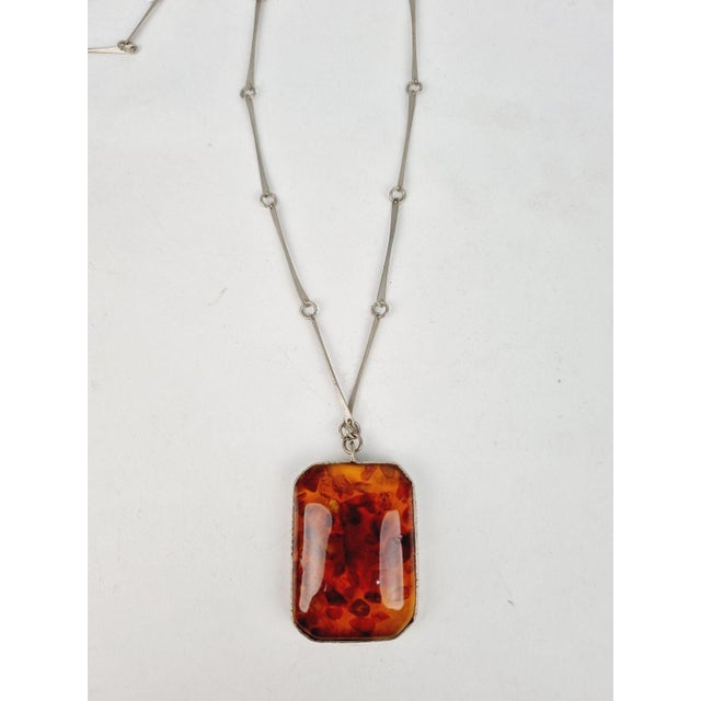 Vintage Baltic Amber Pendant Necklace, 1970s For Sale - Image 3 of 8