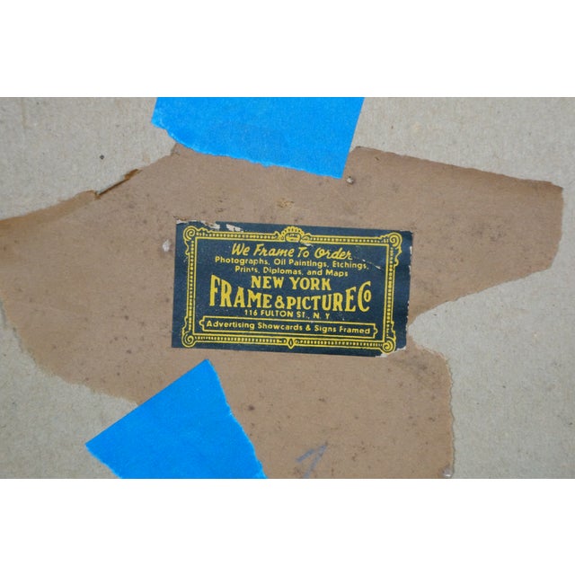 Black Antique Frederick Leo Hunter Signed Maritime Ny Old East India Wharf Etching 19", Framed For Sale - Image 8 of 12