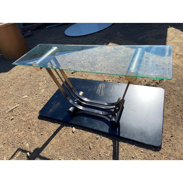 1980s Vintage Art Deco Romeo Rega Style Console Entry Table Mid Century Modern For Sale - Image 5 of 17