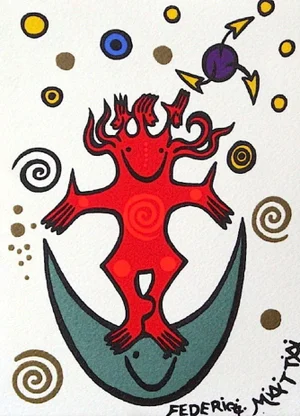 1992 Federica Matta Red Character Poster