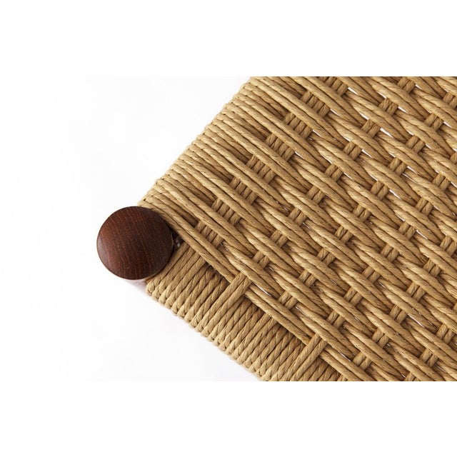 Beige Set of Set of Danish Dining Chairs in Teak with Papercord Seats, 1960s For Sale - Image 8 of 10