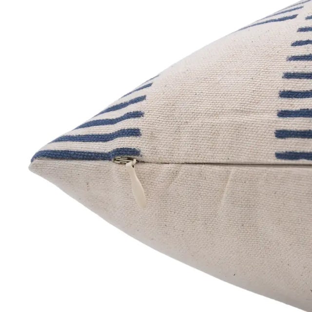 Art Deco Fabdivine Artisan Block Print Throw Pillow Cover 18x18 Inch Duck Canvas-Zig-Zag For Sale - Image 3 of 4