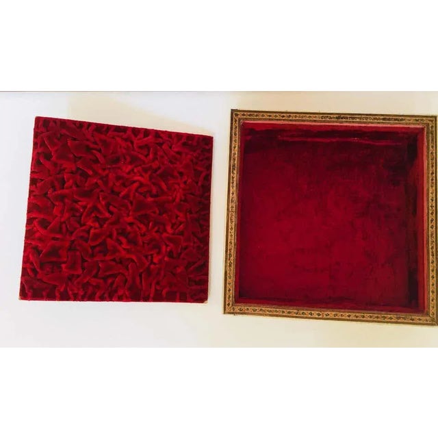 Middle Eastern Moorish micro mosaic inlaid jewelry box with lid. Intricate inlaid middle Eastern box with floral and...