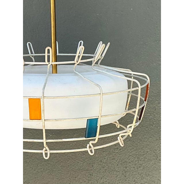Vintage Mid-Century Modern Wire Pendant Fixture For Sale - Image 12 of 12