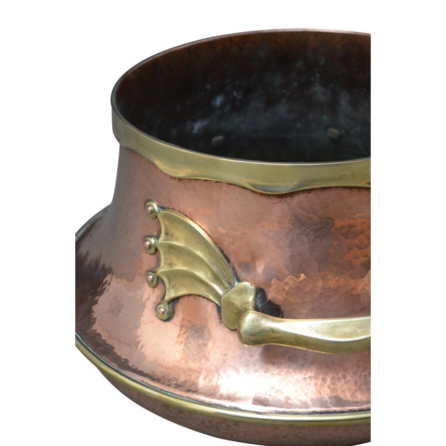 Metal Large Antique Victorian Copper and Brass Jardinière, 1860 For Sale - Image 7 of 10