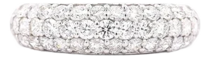 1 Carat Pave Diamond Dome Platinum Band Ring, Size 6
