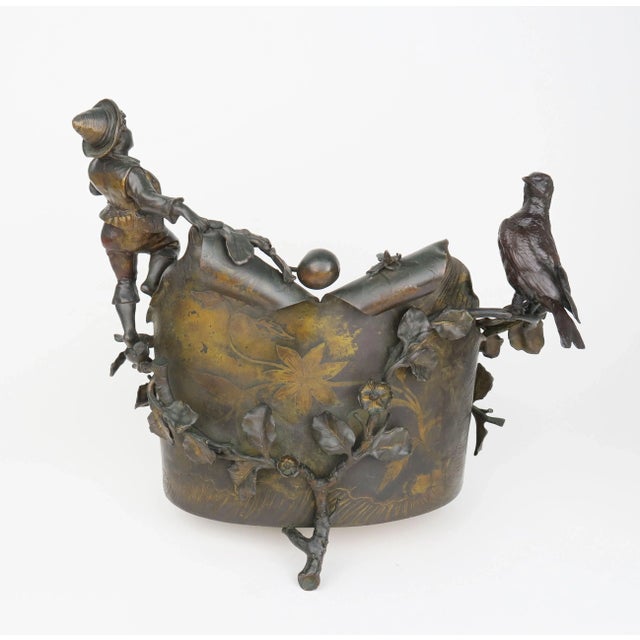 A Gilt & Patinated Bronze Figural Jardiniere, Austria, 19th Century For Sale - Image 11 of 12