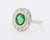 1930s Circa 1935 Halo Ring, Art Deco Era, Natural Emerald and Diamonds, French Platinum For Sale - Image 5 of 5