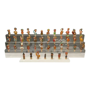 German, Cork Wine Stoppers, Hand Carved, Painted Wood, 19th/20th Century