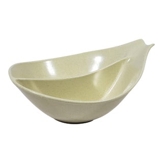 Vintage Original Mid-Century Modern Fish Tail Divided Ceramic Serving Dish (Monterey California Pottery) For Sale