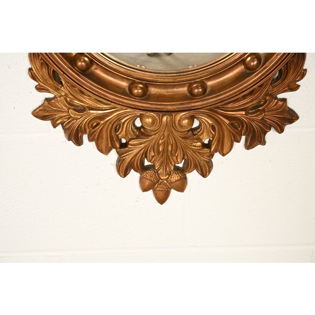Glass American Federal Gold Gilt Convex Bullseye Eagle Wall Mirror For Sale - Image 7 of 11