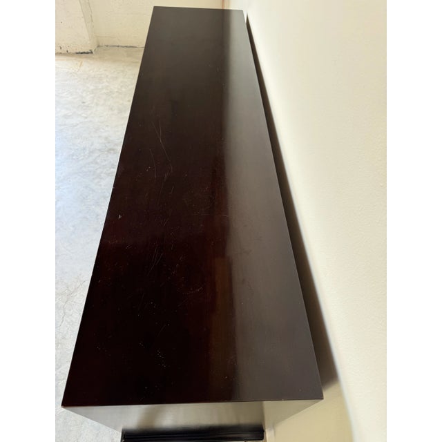 70's Hollywood Regency Michael Taylor for Henredon Mahogany Dresser With Brass Hardware/Sold For Sale - Image 9 of 12