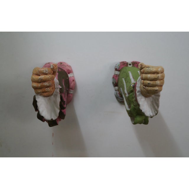 Very unusual pair of carved wood, hand painted arms used for display at "Hess's Department Store" in the late 1940's....