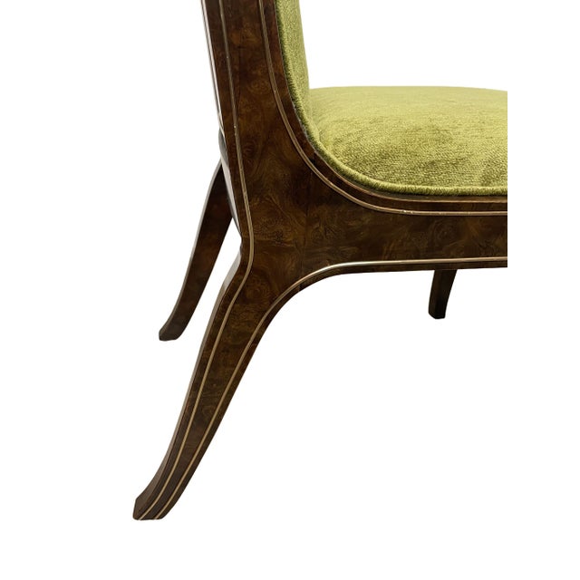 Mastercraft-Attributed Burl Wood & Brass Dining Chairs, Set of 6, 1970s For Sale - Image 14 of 18