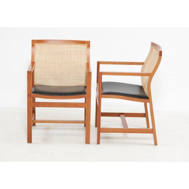 1980s Set of King Series Cherry Armchairs by Rud Thygesen and Johnny Sorensen for Fredericia, 1980s For Sale - Image 5 of 7