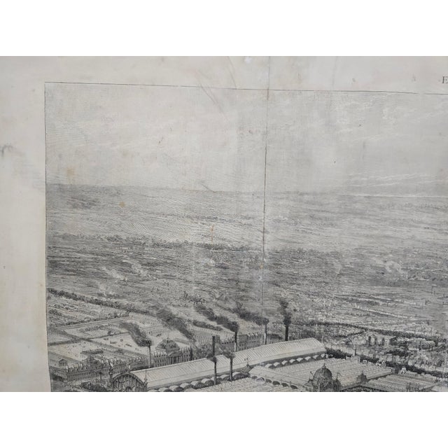 Panoramic View of the 1889 Paris Exposition Universelle with the Eiffel Tower, 1889, Engraving For Sale - Image 6 of 13