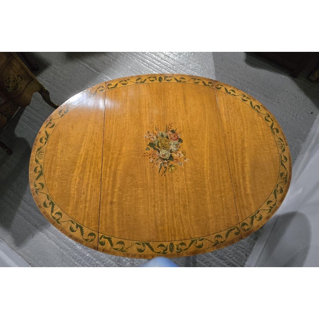 1920s Vintage Painted Satinwood Pembroke Table, 1920 For Sale - Image 5 of 16