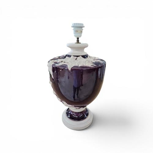 Ceramic Large Kostka Floral Ceramic Vase Lamps, 1970s, Set of 2 For Sale - Image 7 of 13