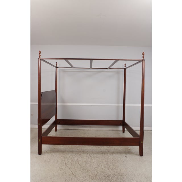 Wright Table Co Mahogany King Size Poster Bed For Sale - Image 4 of 18