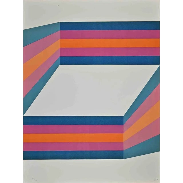 Perspective is a lithograph realized by Renato Livi in 1971. Hand-signed and dated on the lower right margin. Numbered on...