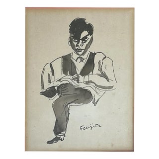 Léonard Foujita, Ryo Yanagi, Original Drawing, 1926 For Sale