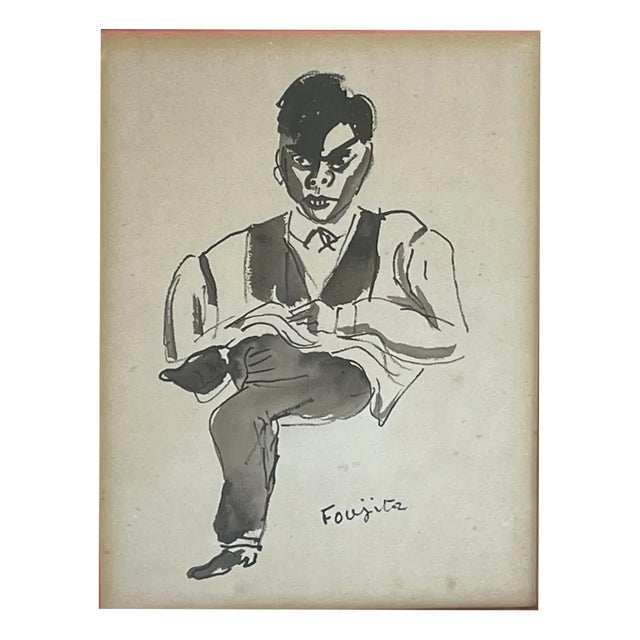 Léonard Foujita, Ryo Yanagi, Original Drawing, 1926 For Sale