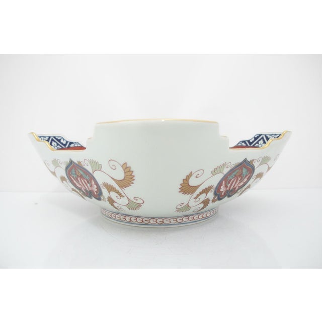 Japanese Arita Porcelain Imari Kisen Kiln Gold Gokunishiki 9 1/2" Lobed Rim Bowl For Sale - Image 9 of 15