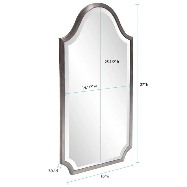 2020s Kenneth Ludwig Chicago Bosworth Brished Titanium Shield Mirror For Sale - Image 5 of 6