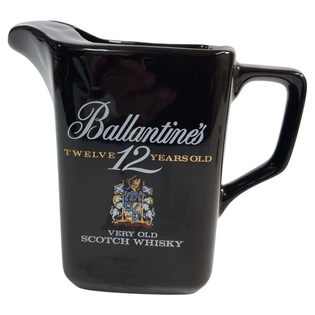 Vintage Black Barware Water Pitcher for Ballantine's 1980's For Sale - Image 10 of 10